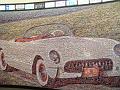 This wall picture was made with small pictures of corvettes